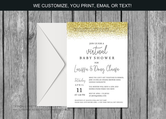 Virtual Baby Shower Invitation | Distance Shower Invitation | Virtual Baby Shower Invite | Gender Neutral Virtual Baby Shower Invite Il_570xn