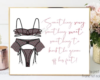 Lingerie Shower Sign Instant Download | Lingerie Party Sign Printable | Lingerie Bridal Shower Sign | Panty Game Sign | Lingerie Game Sign