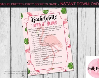 Bachelorette Party Game, Flamingo Bachelorette Game Printable, Bachelorette Drink If Game,  Fun Bachelorette Drinking Game, Take a Sip Game