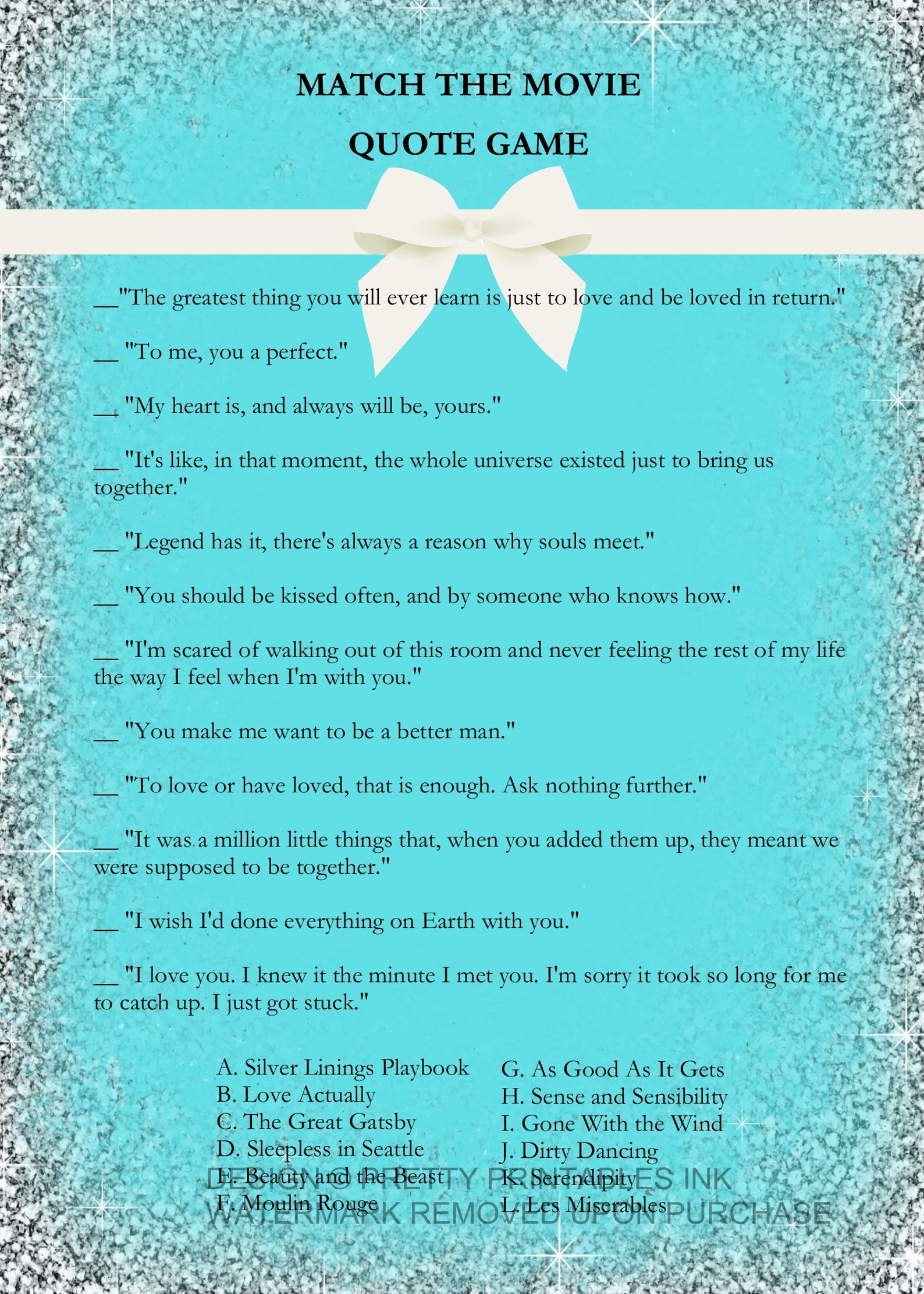 Virtual Bridal Shower Games Bridal Shower Games Printable Etsy Canada