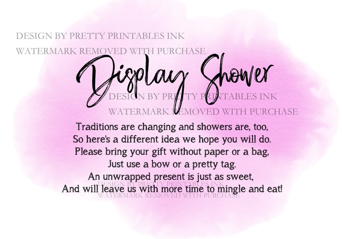 Display Shower Insert Bridal Shower Display Insert Baby Etsy