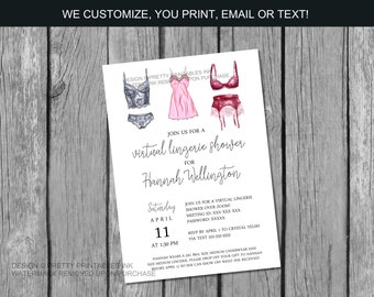 Virtual Lingerie Shower Invitation | Virtual Bridal Shower Invitation | Lingerie Shower by Mail Invitaiton