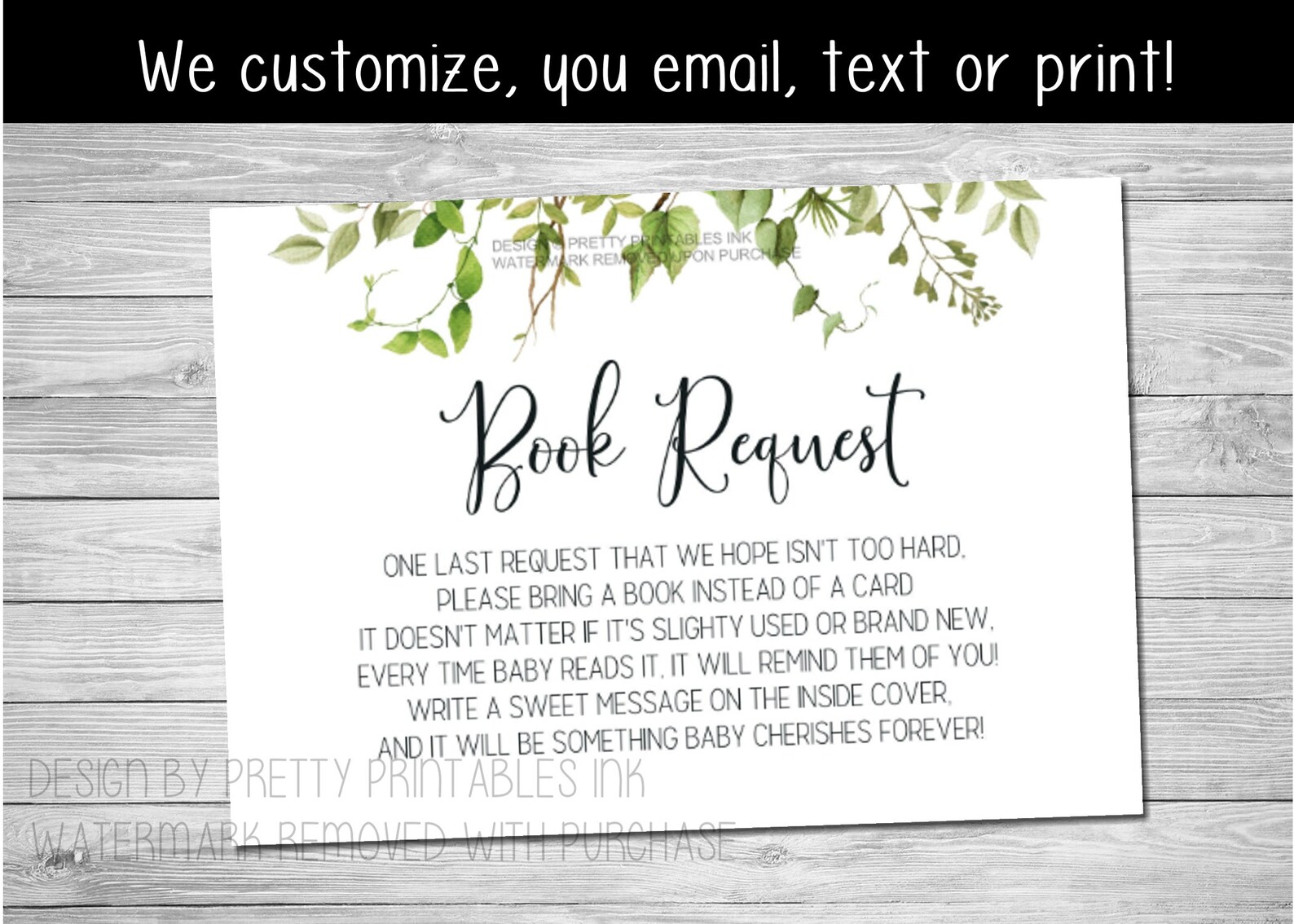 Books for Baby Printable Baby Shower Book Request Card Bring | Etsy