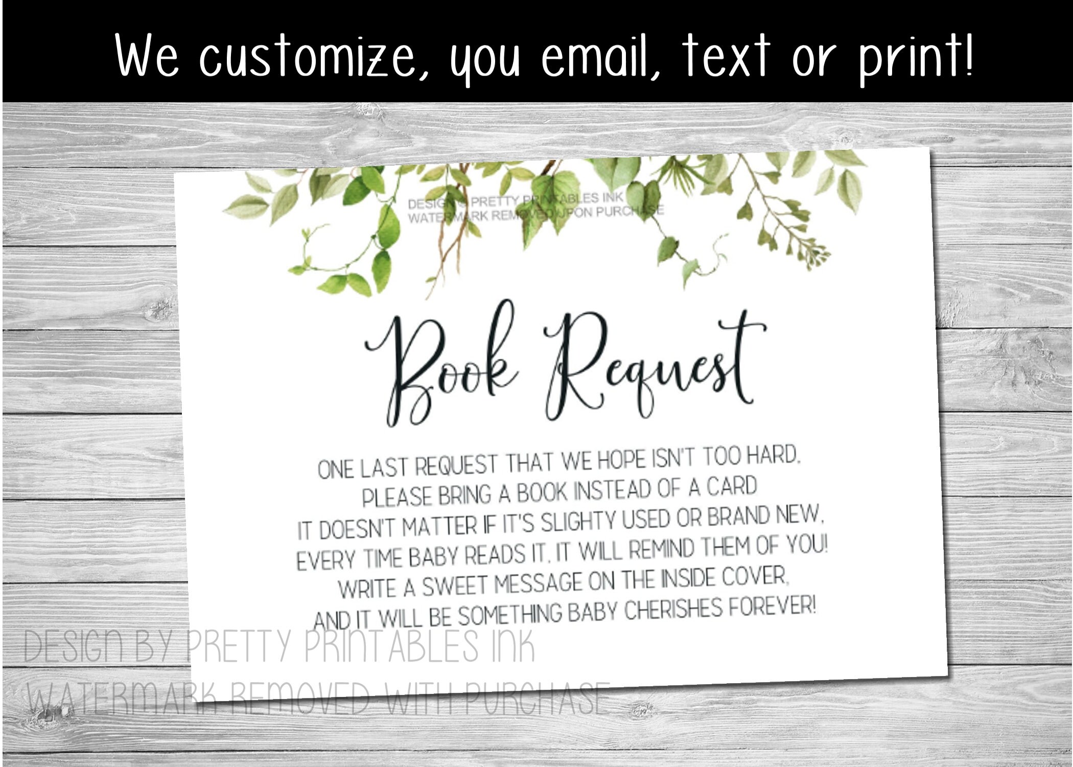 Books for Baby Printable Baby Shower Book Request Card Bring | Etsy