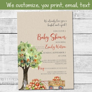 Fall Baby Shower Invitation Printable, Apple Baby Shower Invitation, Gender Neutral Baby Shower Invitation, Autumn Baby Shower Invite,