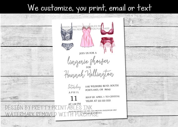 Lingerie Shower Invitation Printable, Lingerie Bridal Shower Invitation, Lingerie Party Invitation, Ooh La La Bachelorette Party Invite Il_570xn