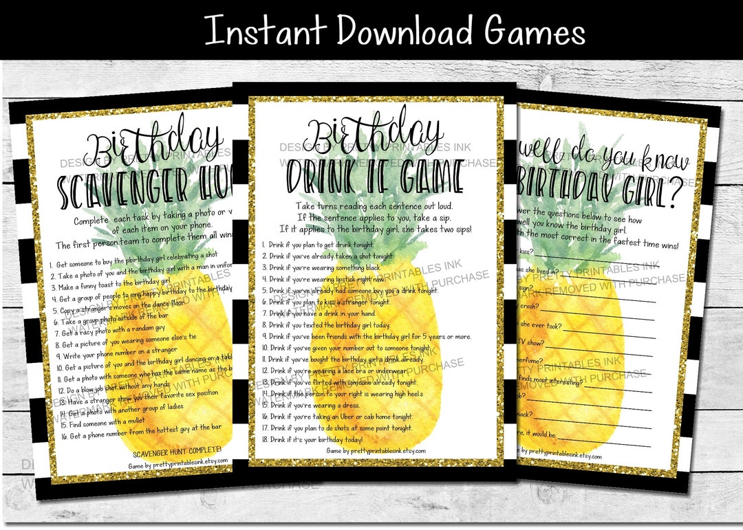 Adult Birthday Games Printable | Fun Birthday Party Games | 21st ...