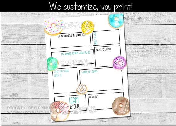 First Birthday Time Capsule Printable | 1st Birthday Time Capsule ...