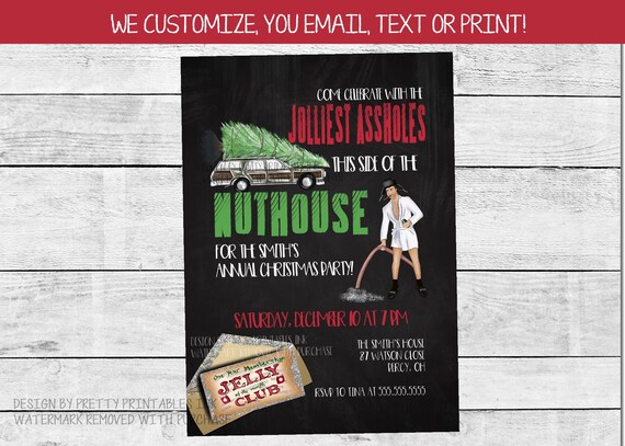 Christmas Vacation invite, Jolliest A-Holes Christmas Party Invitation, Cousin Eddie Christmas invitation, funny Christmas party invitation Il_570xn