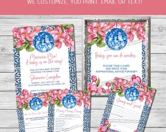 Mama Mia-uitnodigingsbundel babyshower: Grieks discothema (pdf)