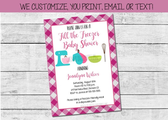 Freezer Meal Baby Shower Invite Printable | Freezer Meal Shower Invitation | Stock the Freezer Shower Invite | Fill the Freezer Baby Shower Il_570xn
