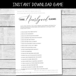 Instant Download Engagemen Party Game, The Nearlywed Game, Minimalist Couples Trivia Game, Couples Quiz Game for Engagement Party or Shower