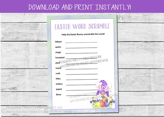 Easter Word Scramble Game | Printable Easter Game | Kids Easter Game ...