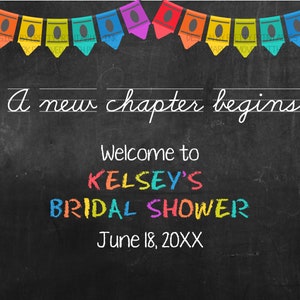 Teacher bridal shower sign printable, bridal shower welcome sign, teacher welcome sign, classroom party sign, customized classroom sign image 2