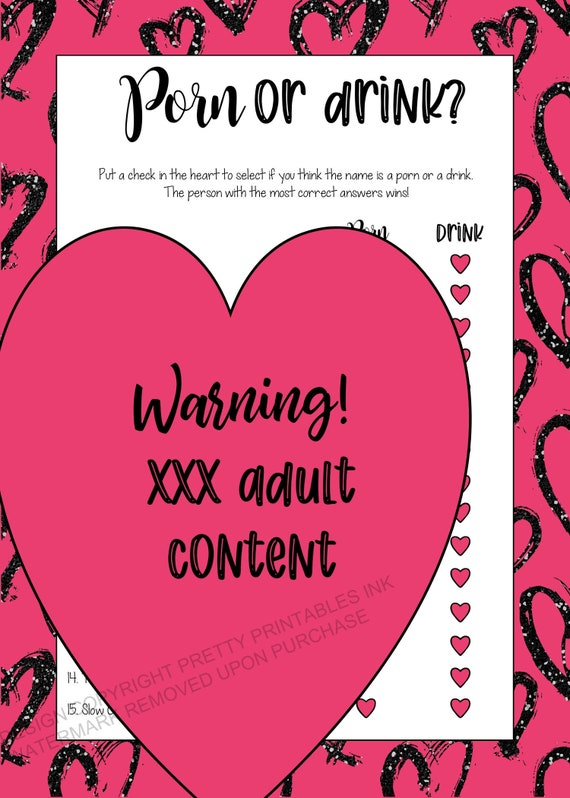 Porn or drink game instant download, drink or porn game, bachelorette game printable, naughty bachelorette game, virtual bachelorette game Il_570xn
