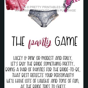 Lingerie Shower Drop Your Panties Sign and Insert, Drop Your Panties Game, Panty Game Printable, Lingerie Party Game, Lingerie Shower Game image 3