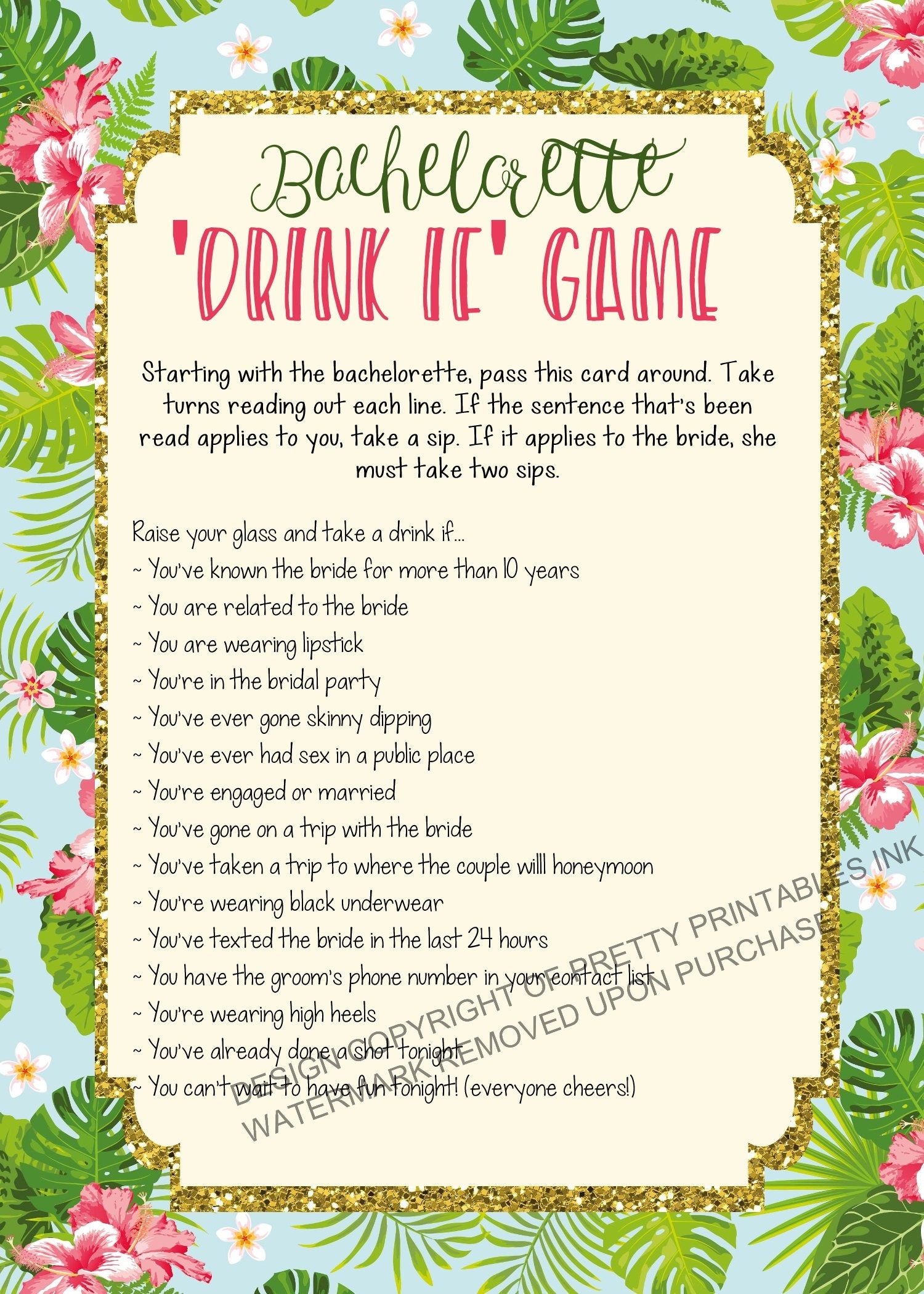 Bachelorette Drink If Game Printable, Bachelorette Party Game Download, Beach Bachelorette Game, Bachelorette Weekend Game, Dirnking Game - Etsy bachelorette-drink-if-game-printable-bachelorette-party-game-download-beach-bachelorette-game-bachelorette-weekend-game-dirnking-game-etsy