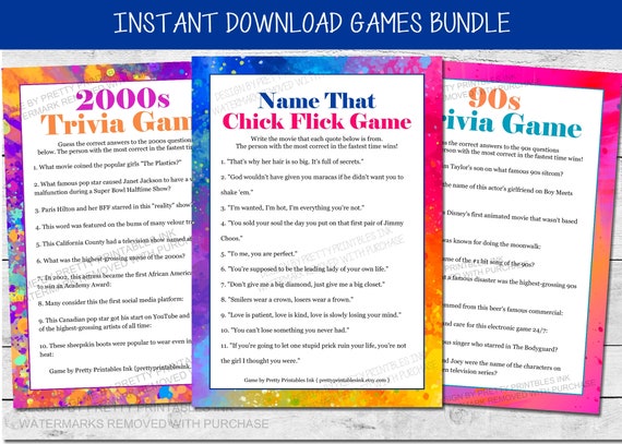 Girl's Night Games Printable, Girls Night In Games Bundle, Ladies Night ...