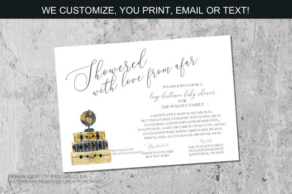 Boy Shower By Mail Invitation Printable | Long Distance Baby Shower Invitation | Virtual Boy Baby Shower Invite | Adventure Awaits Invite Il_570xn