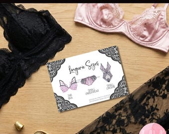 Kaart maat roze en zwarte lingerie voor vrijgezellenfeest of vrijgezellenfeest (aangepast, pdf)