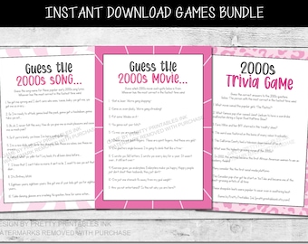 2000s Party Games Printable, Y2K Party Games, 00's Party Game Bundle, Adult Birthday Party Game, 21st Birthday Game, Girls Night Games