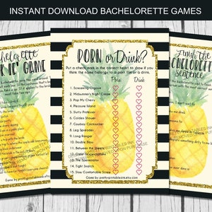 Bachelorette Party Game, Beach Bachelorette Party Games, Pineapple Bachlelorette Game, Striped Bachelorette Games, Fun Bachelorette Games