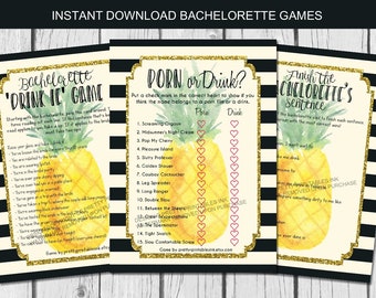 Bachelorette Party Game, Beach Bachelorette Party Games, Pineapple Bachlelorette Game, Striped Bachelorette Games, Fun Bachelorette Games