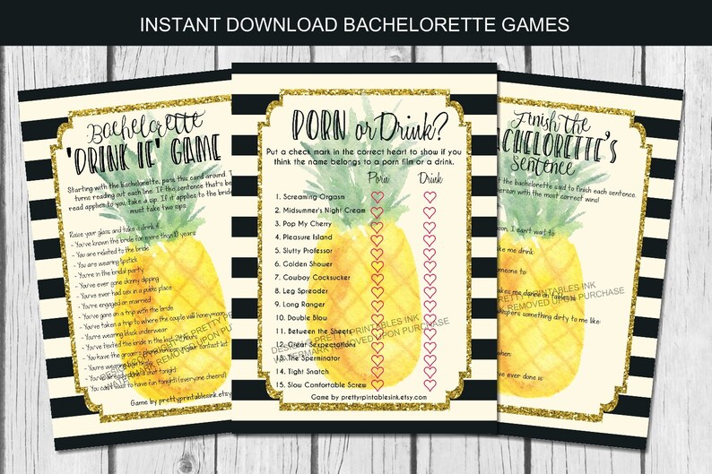 Bachelorette Party Game, Beach Bachelorette Party Games, Pineapple Bachlelorette Game, Striped Bachelorette Games, Fun Bachelorette Games image 1