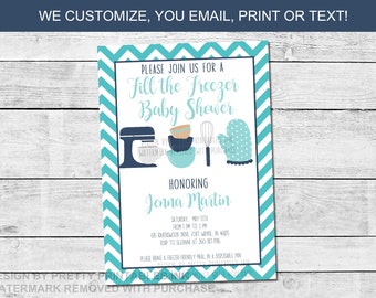 Fill the freezer baby shower invite printable | Freezer meal shower invitation | Stock the freezer baby shower invite | Meals for baby