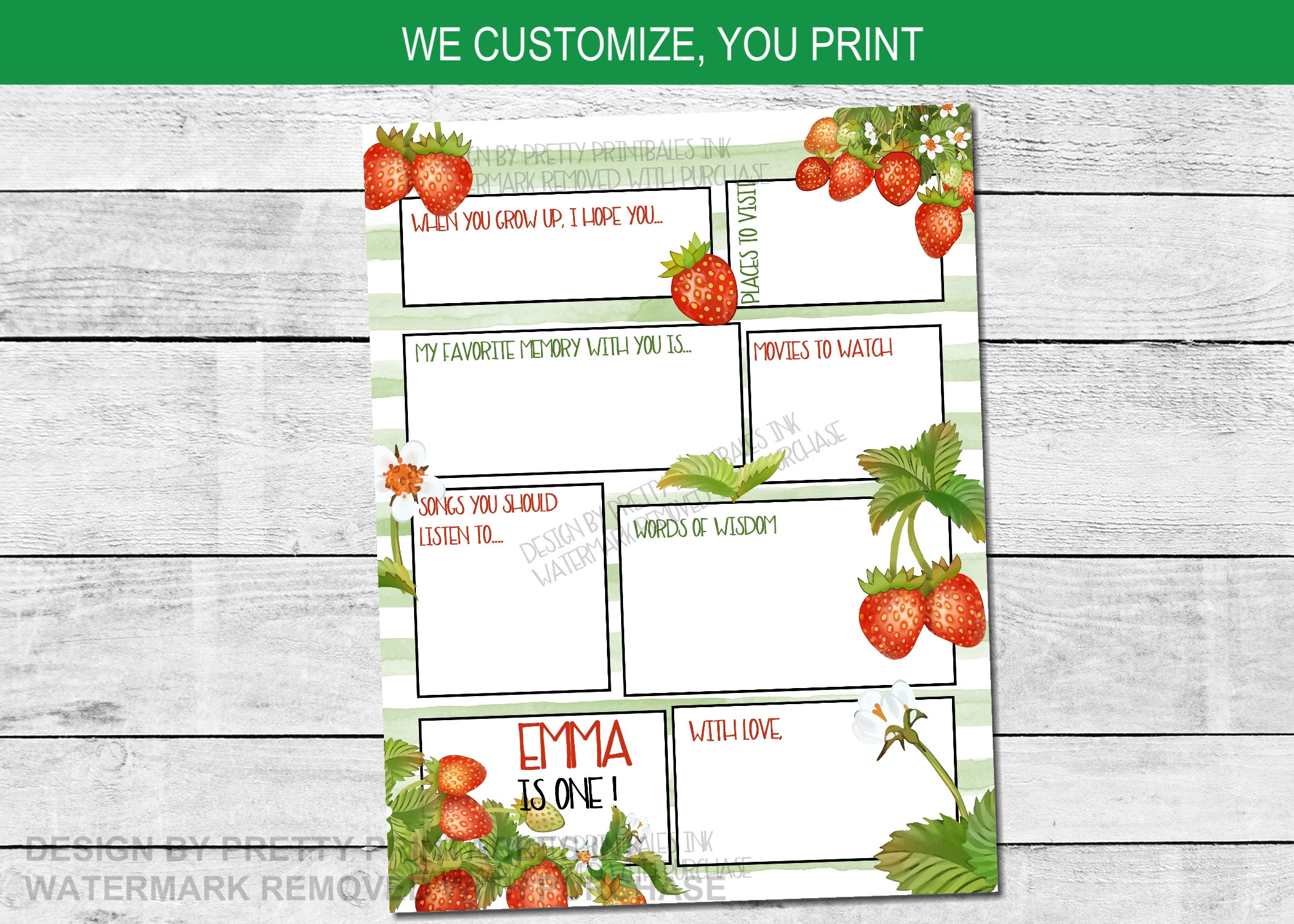 First Birthday Time Capsule Printable 1st Birthday Time - Etsy