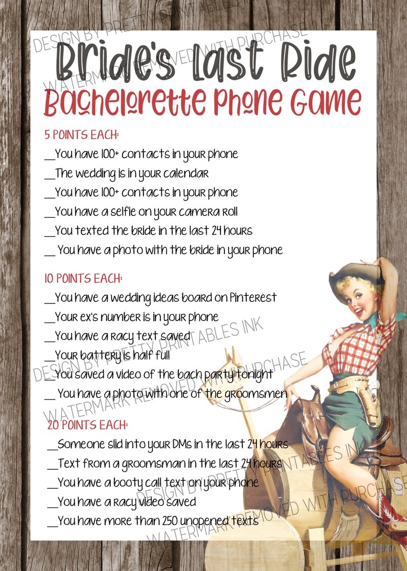 Nashville Bachelorette Games, Last Rodeo Bachelorette Games, Cowgirl Bachelorette Games Bundle, Bride's Last Ride Bachelorette Games image 4