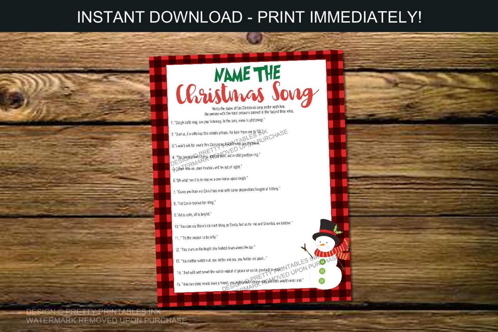Instant Download Christmas Game, Name the Christmas Song Game ...