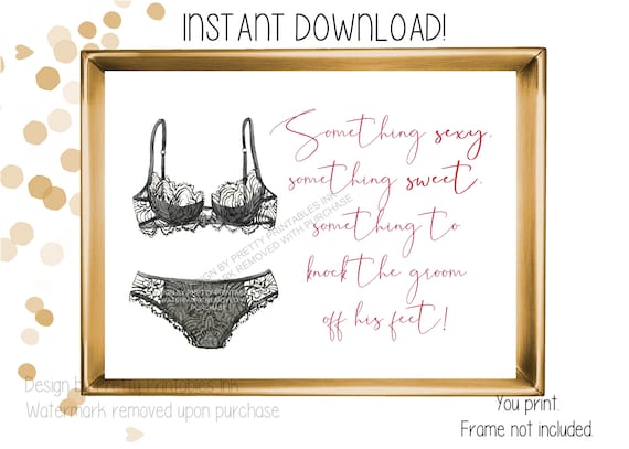 Lingerie Shower Sign Instant Download | Lingerie Party Sign Printable | Bridal Shower Sign | Bachelorette Party Sign | Panty Game Sign Il_570xn
