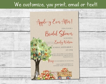 Apple-y Ever After Bridal Shower Invite, Fall Bridal Shower Invitation Printable,  Invitation for Fall Bridal Shower, Autumn Shower Invite