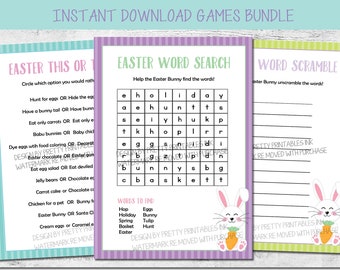Easter Games Bundle Printable | Kids Easter Games | Classroom Easter Games | Easter Games for Kids | Easter Party Games | Easter Word Search