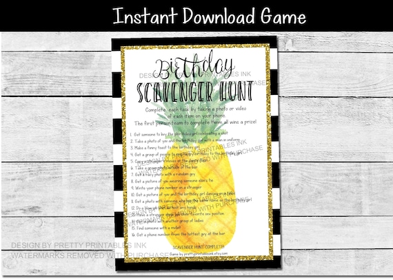 Printable adult scavenger hunt game | adult birthday scavenger hunt game | Scavenger hunt for an adult birthday | Birthday bar hunt game Il_570xn