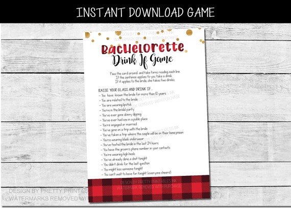 Bachelorette Game Printable, Bachelorette Drink If Game, Flannel Fling Bachelorette Game, Flannel and Fizz Bachelorette Drinking Game Il_570xn