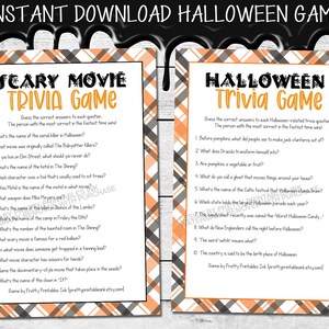 Adult Halloween Trivia Games Bundle: Scary Movie & Witch Game (Printable Digital Download)