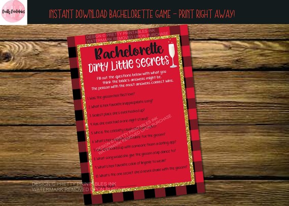 INSTANT DOWNLOAD bachelorette secrets game, bachelorette oarty game, flannel bachelorette game Il_570xn