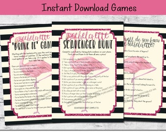 Flamingo Bachelorette Games, Instant Download Bachelorette Games, Beach Bachelorette Games, Bachelorette Drinking Games, Scavenger Hunt Game
