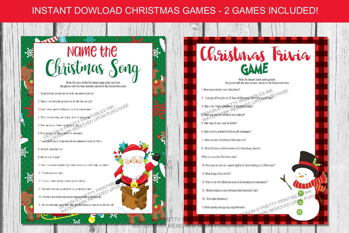 Printable Christmas Games Instant Download Christmas Games - Etsy