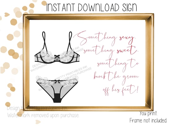 Lingerie Shower Poem Sign – Sexy and Sweet Bridal Party Decor (PDF & JPEG) 