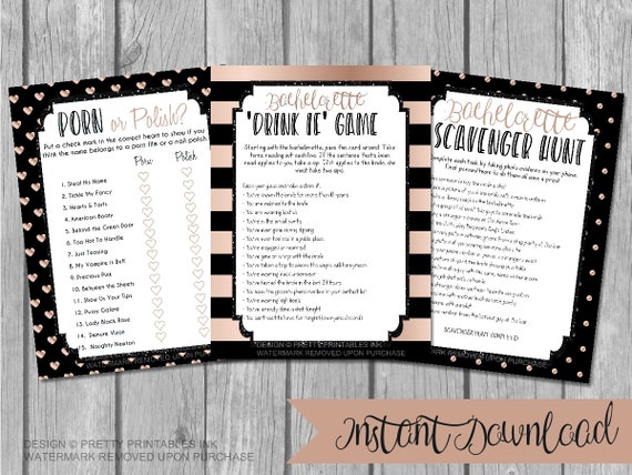 Rose Gold Bachelorette Games, Bachelorette Party Games Printable, Instant Download Bachelorette Games, Hen Party Games Il_570xn