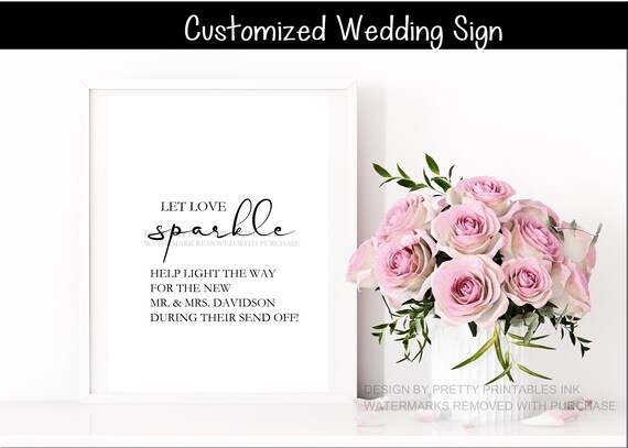 Sparkler Send Off Sign Printable, Let Love Sparkle Sign, Wedding Sparkler Sign, Light the Way Sign, Minimalist Wedding Sign - BLANCHE Il_570xn