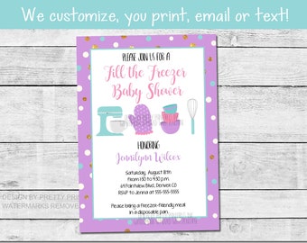 Fill the freezer baby shower invitation printable, stock the freezer party invite,  stock the freezer baby shower, meal train baby shower