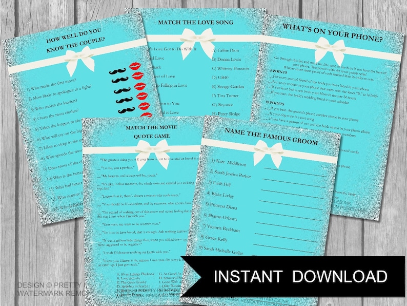 Virtual Bridal Shower Games Bridal Shower Games Printable Etsy