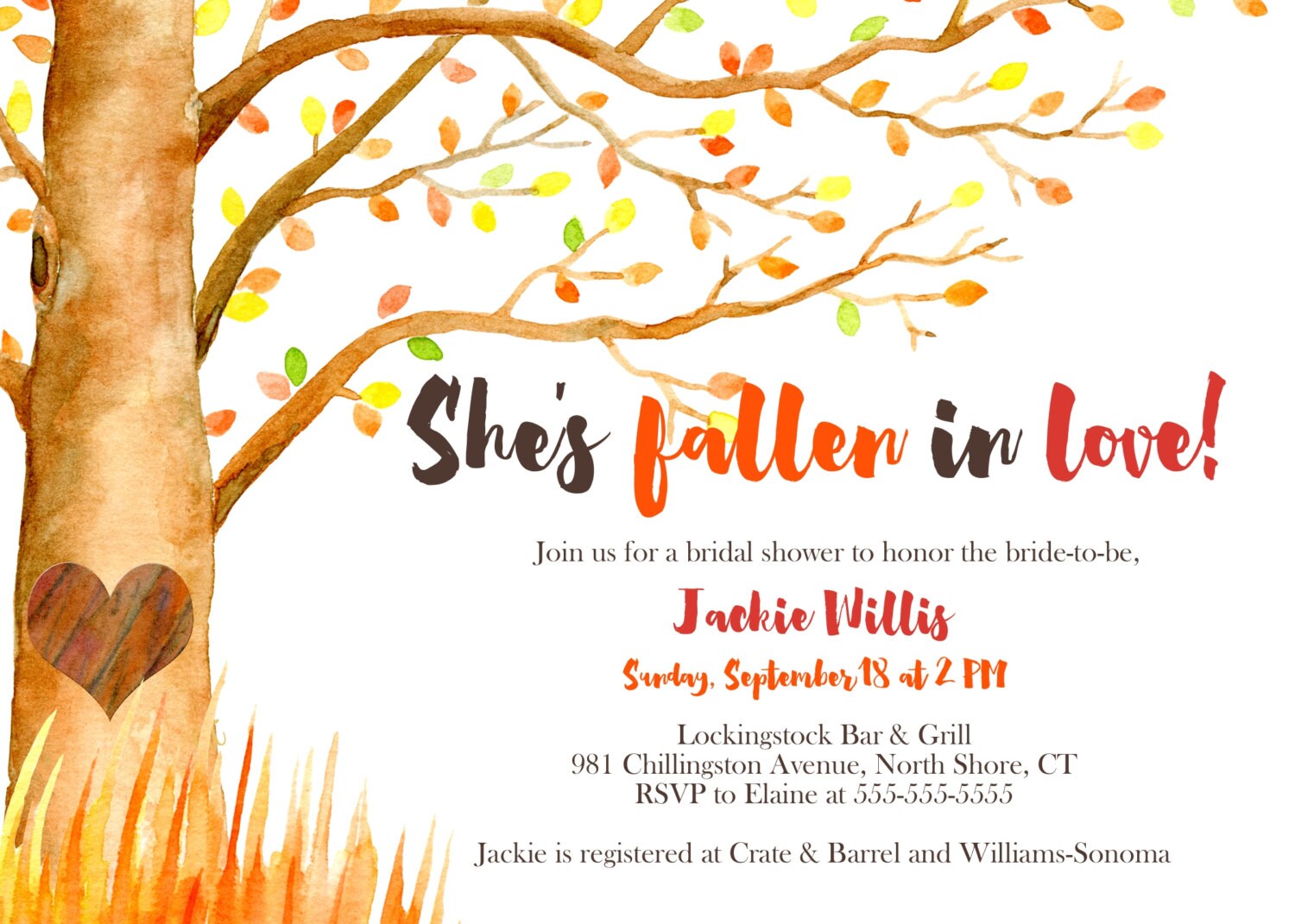 Fall Bridal Shower Invitation Printable Autumn Bridal Shower Etsy Canada