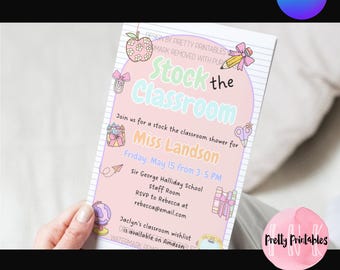 Voorraadsjabloon voor klasuitnodiging: bewerkbaar in canva | Groovy roze pastelontwerp
