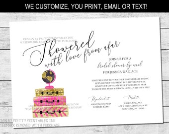 Bridal Shower by Mail Invitation | Long Distance Shower By Mail Invitation | Travel Bridal Shower Invite | Virtual Bridal Shower Invite