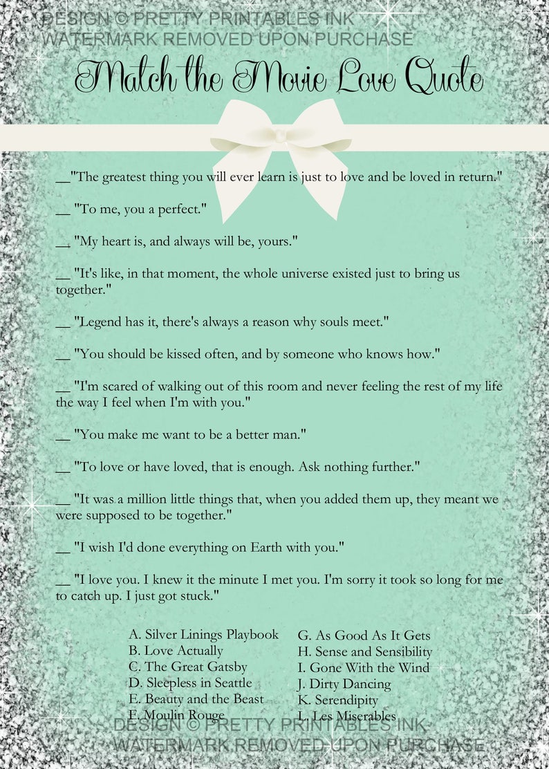 Bridal Shower Games Printable Wedding Shower Games Virtual Etsy